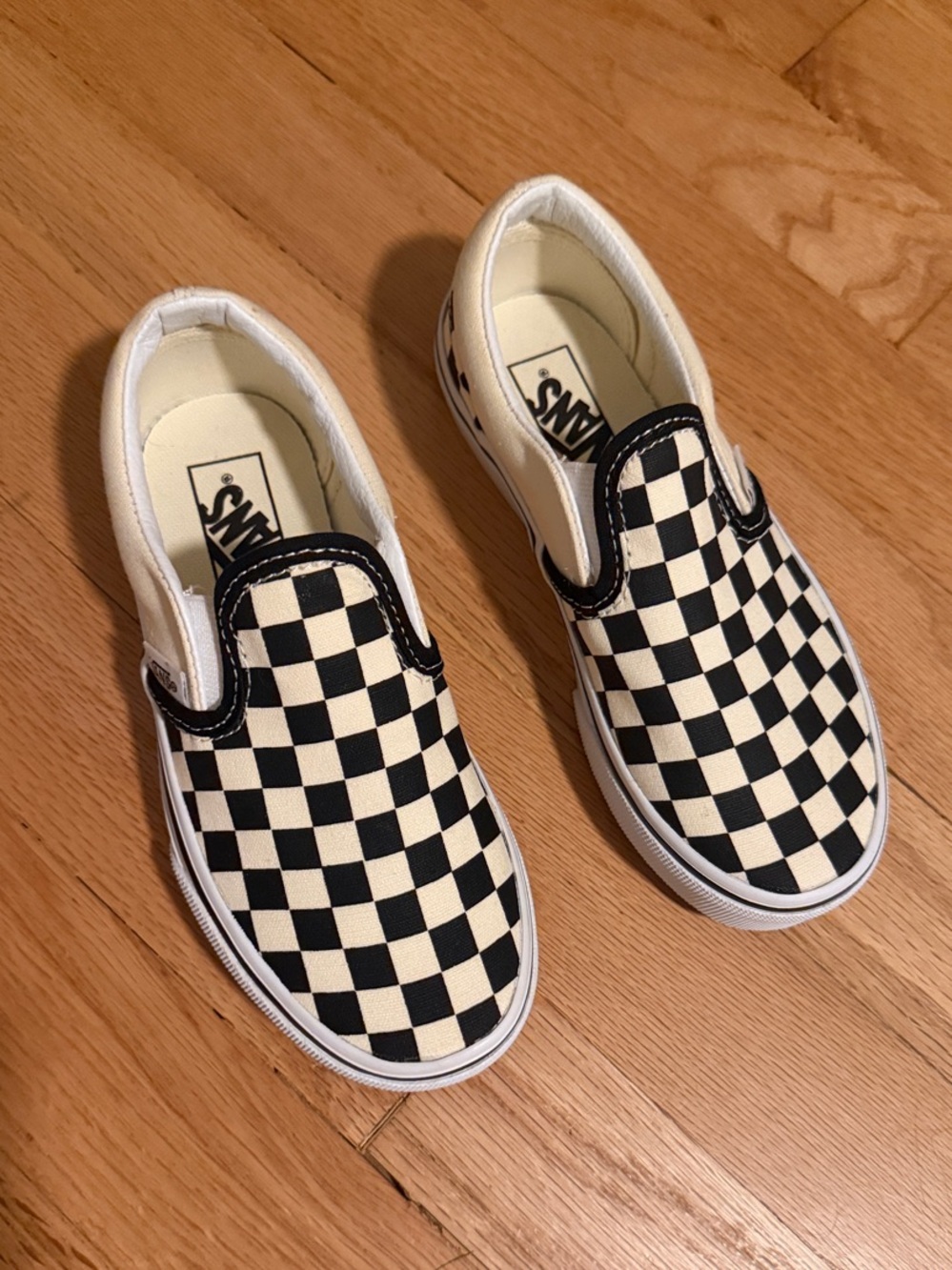 Vans Kids Slip-On Checkerboard Sneakers - Black & White